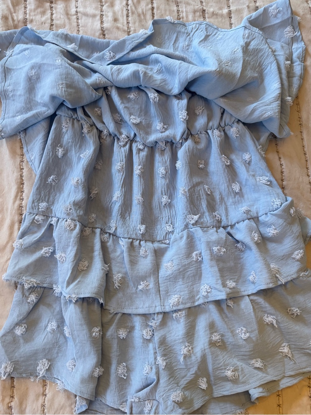 0062 BelongSCI Light Blue Ruffled romper - Picture 3 of 3